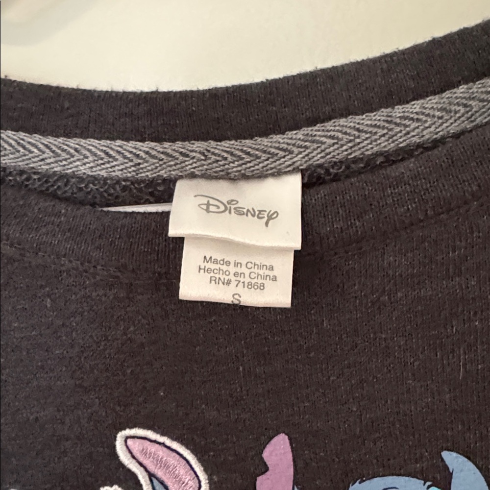 Disney Black Crewneck with Stitch Designs - Picture 2 of 3